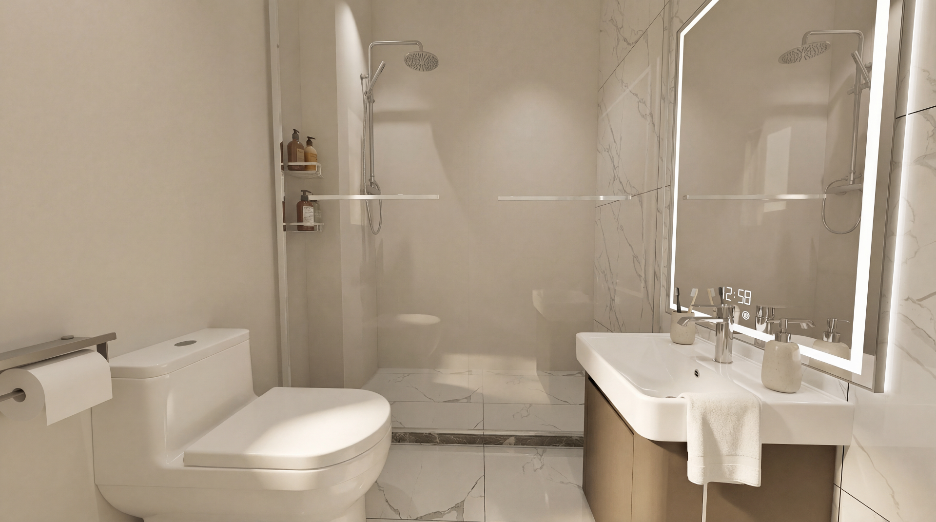 Render 3D da casa de banho