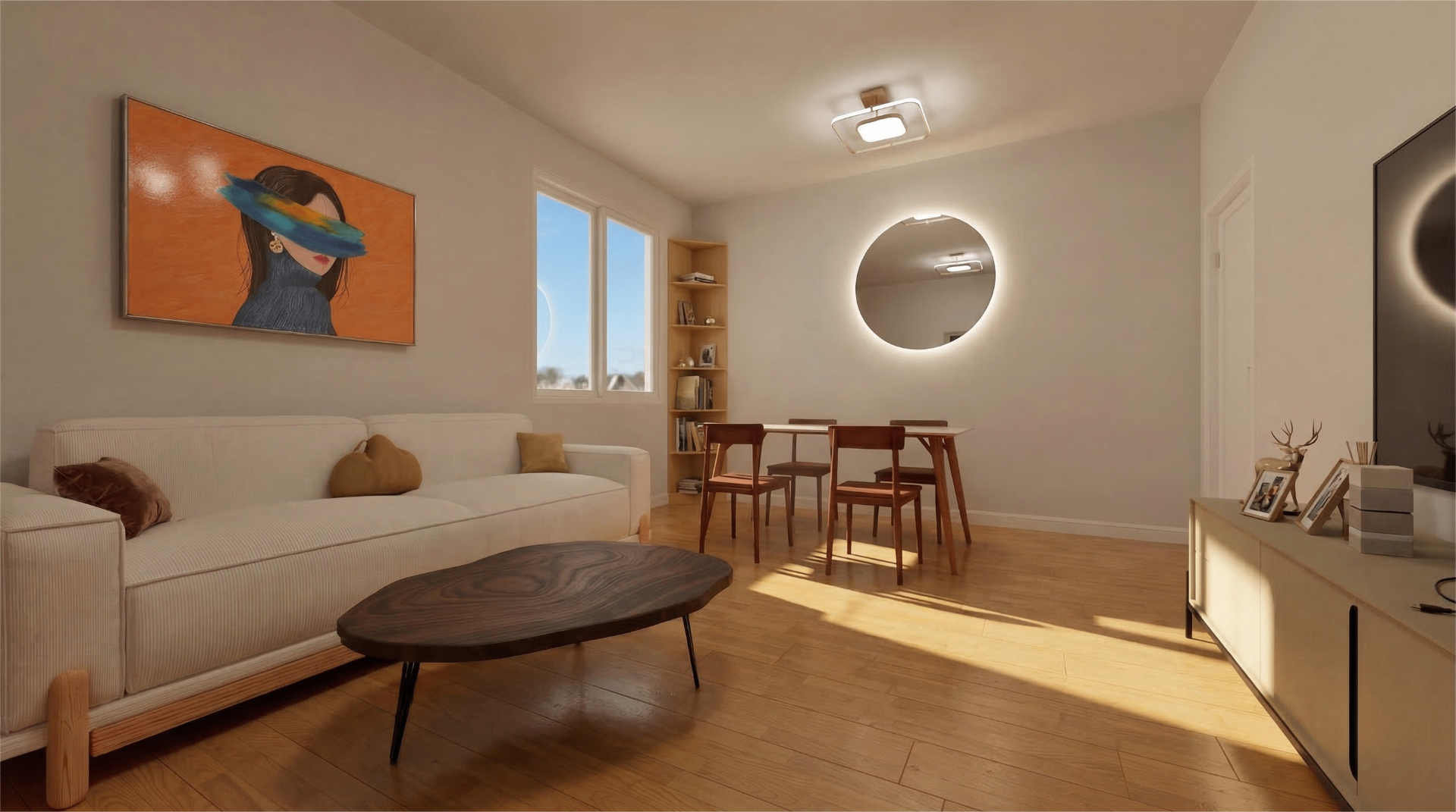 Render 3D da sala